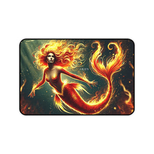 Fiery Aries: Fierce Mermaid of the Flames Below 12" × 18" Printify Home Decor - Tracy McCrackin Photography