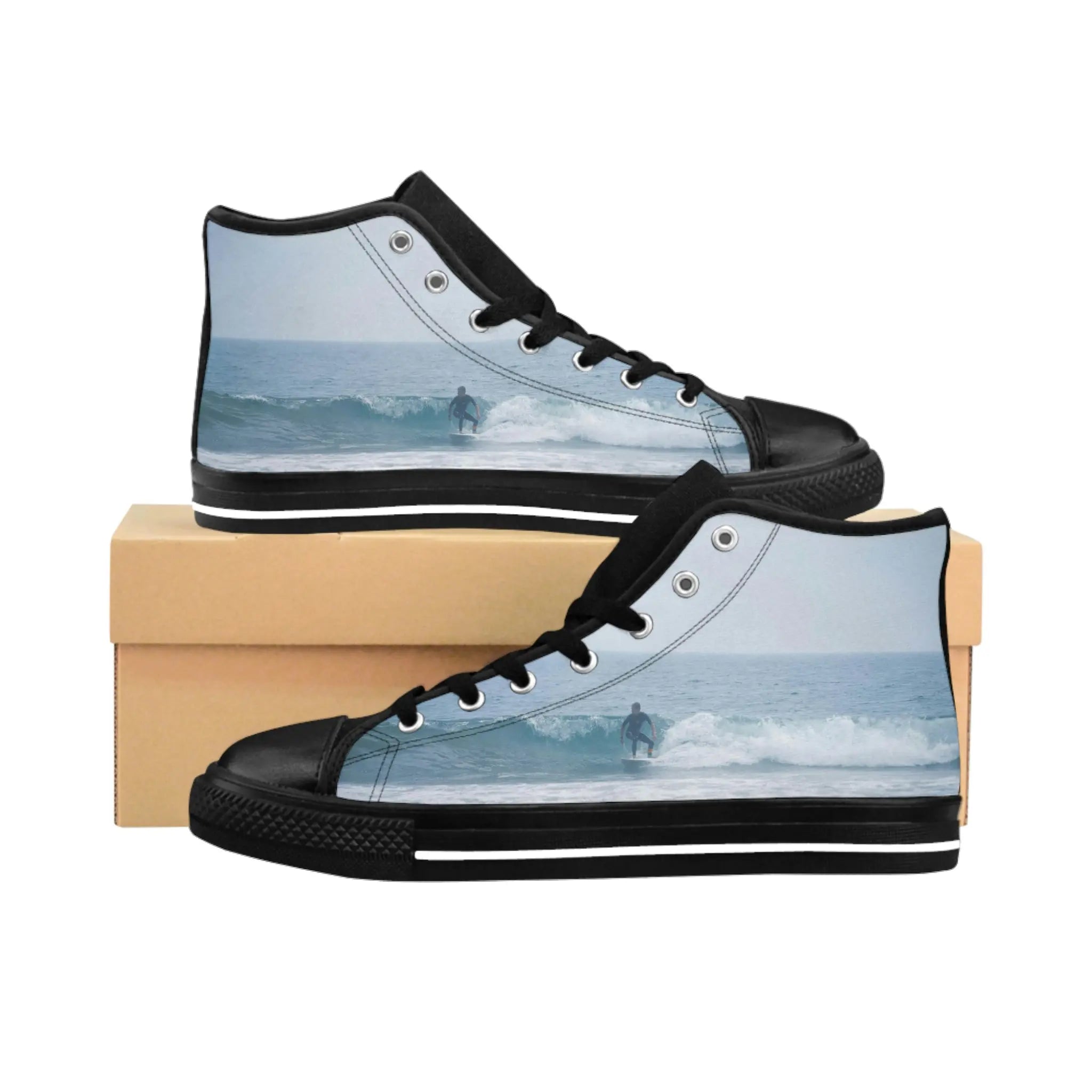 Surf's Up Men's High-top Sneakers Black sole / US 8 Printify Shoes - Tracy McCrackin Photography