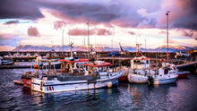 Load image into Gallery viewer, Ruby Horizon: Icelandic Harbor at Sunset Giclee / Colored / 8 x 10 Tracy McCrackin Photography Wall art - Tracy McCrackin Photography