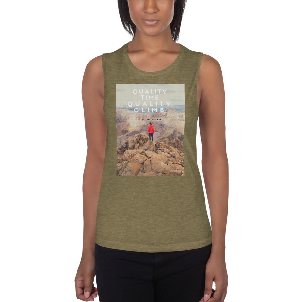 Quality Time Quality Climb LadiesÕ Muscle Tank Giclee / White / S Tracy McCrackin Photography - Tracy McCrackin Photography