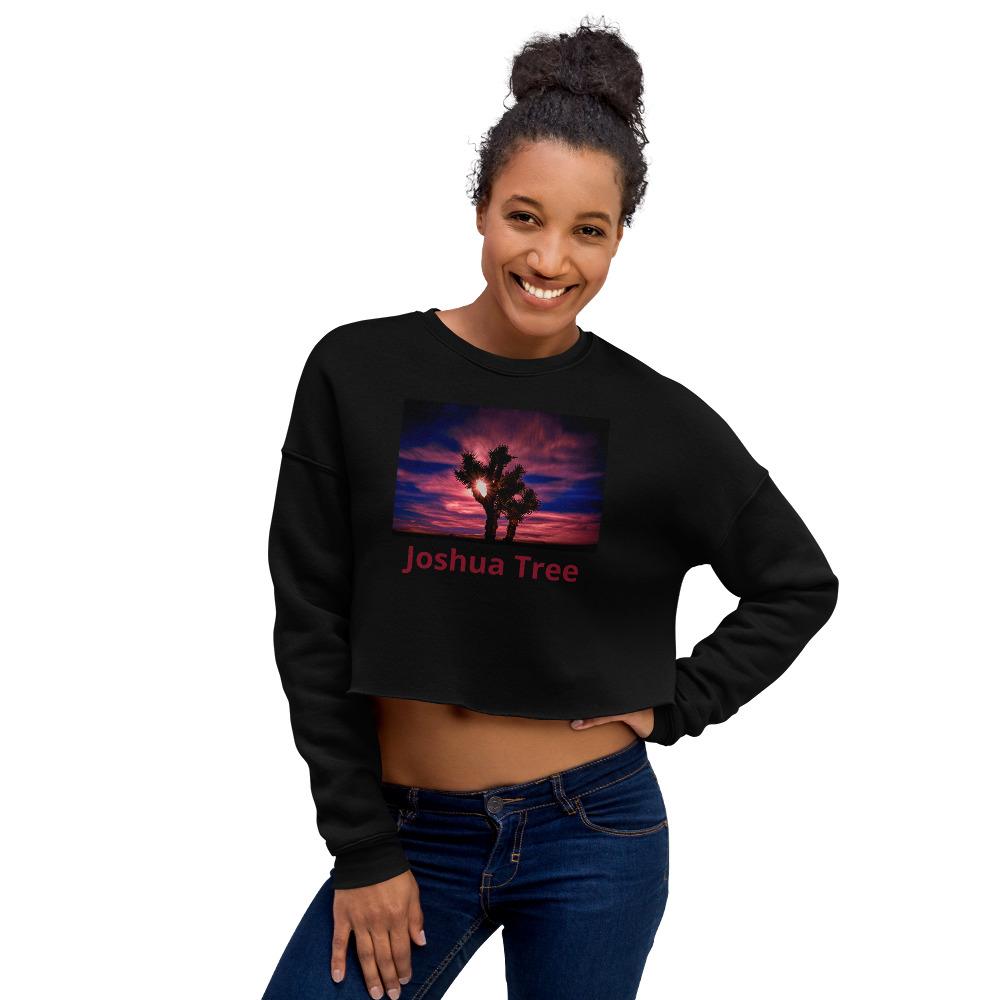 Joshua Tree Crop Sweatshirt - California Giclee / Black / S Tracy McCrackin Photography - Tracy McCrackin Photography