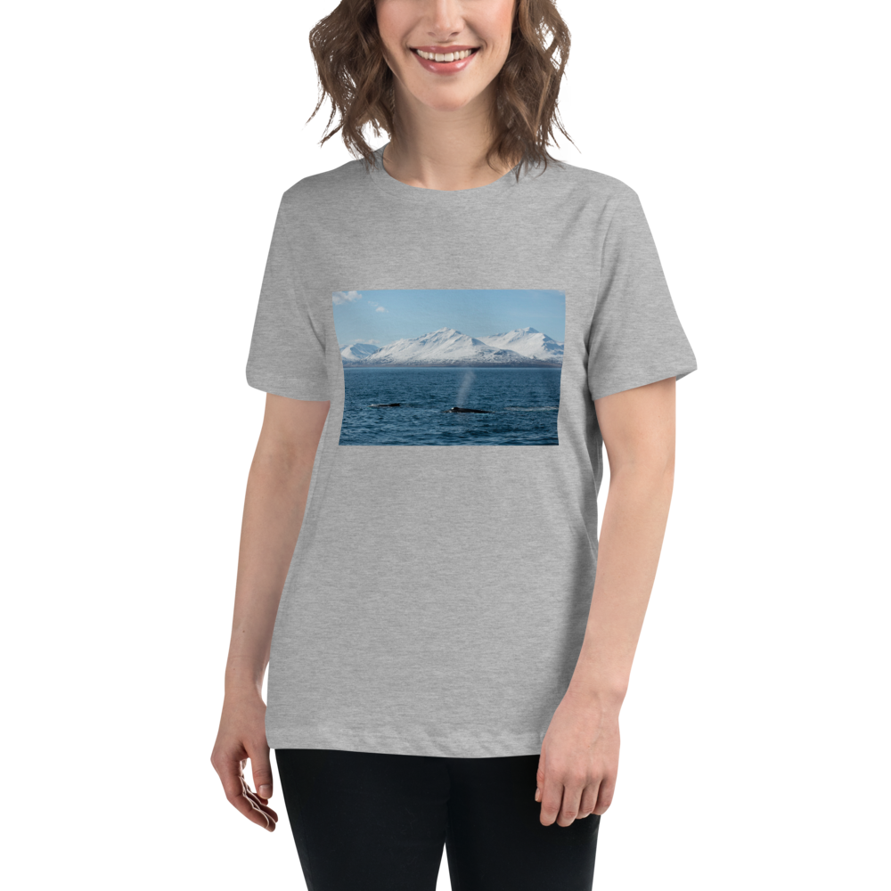 Whales in the Arctic Women's Relaxed T-Shirt Giclee / White / S Printful Clothing - Tracy McCrackin Photography