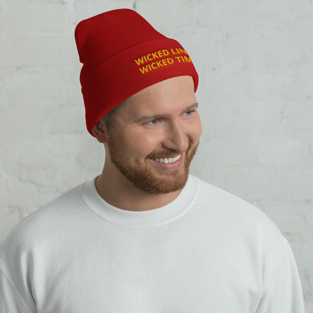 Wicked Times Rock Climbing Cuffed Beanie Giclee / White Tracy McCrackin Photography Clothing - Tracy McCrackin Photography