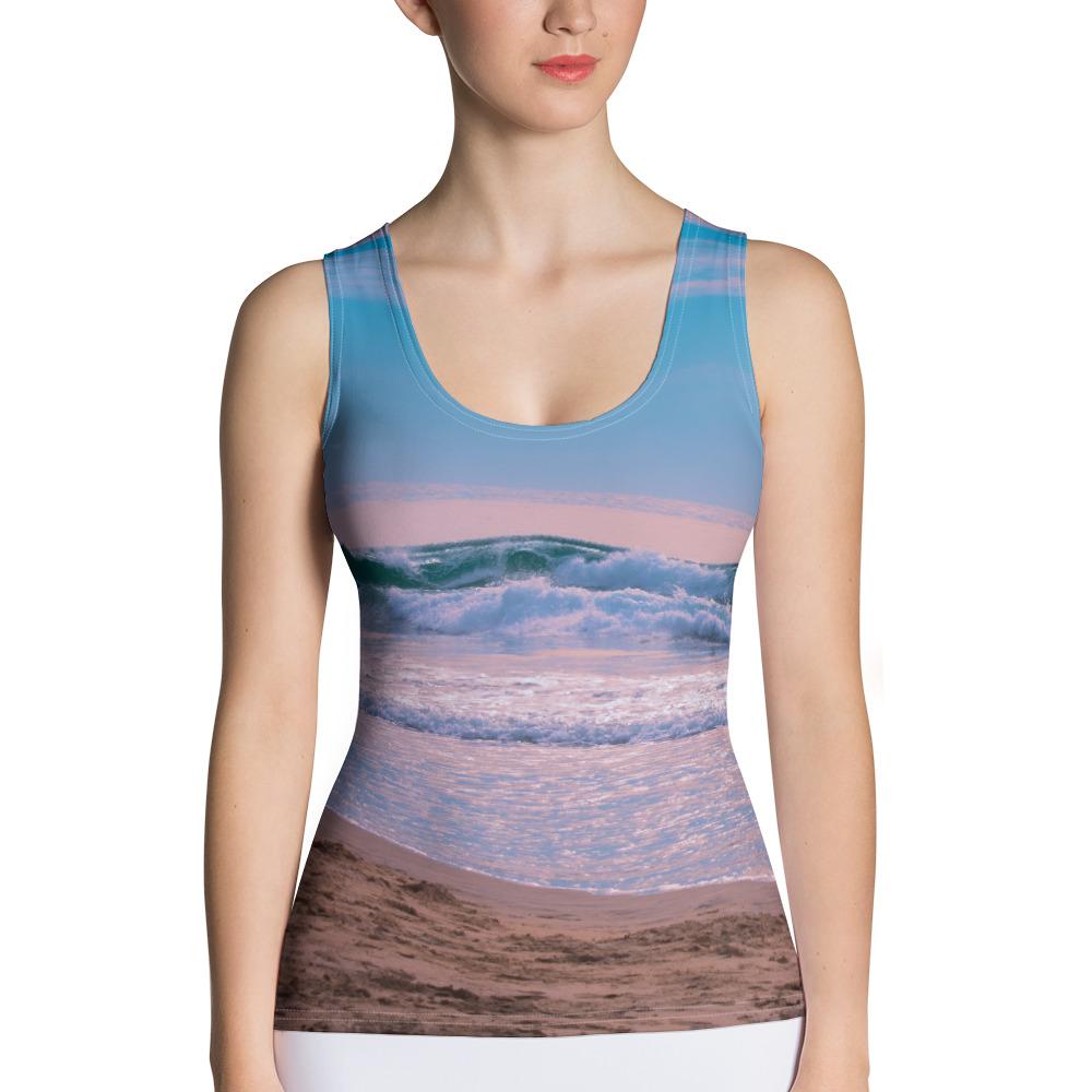 Crashing Waves Beach Tank Top XS Printful Clothing - Tracy McCrackin Photography