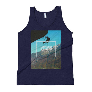 Happiness is a Habit Climbing Unisex Tank Top Giclee / Tri-Black / S Tracy McCrackin Photography - Tracy McCrackin Photography