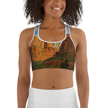 Load image into Gallery viewer, Red Rocks Sports bra Giclee / White / XS Tracy McCrackin Photography - Tracy McCrackin Photography