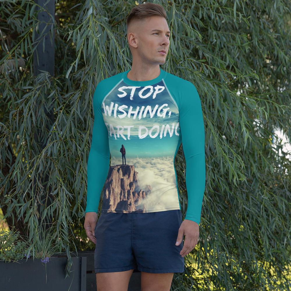 Stop Wishing Start Doing Men's Rash Guard XS Tracy McCrackin Photography Clothing - Tracy McCrackin Photography