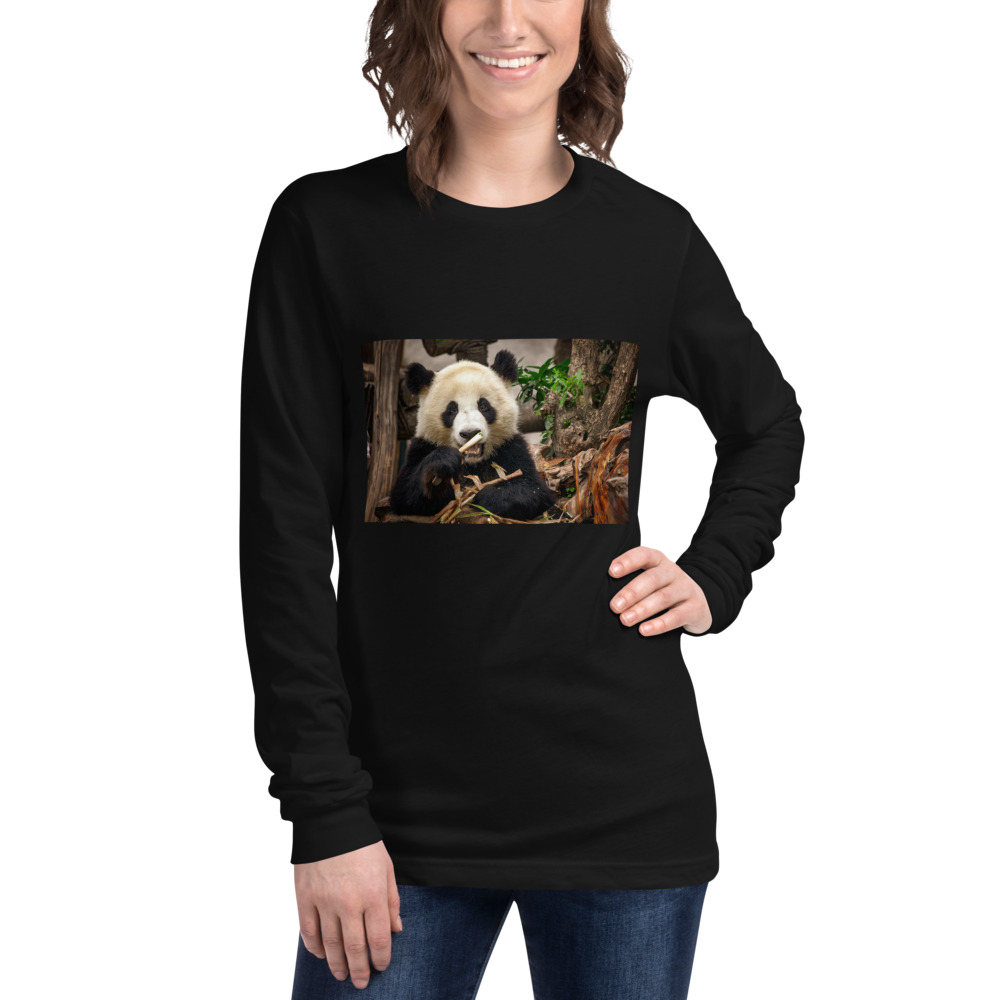 Panda Love Long Sleeve Tee Giclee / White / XS Printful Clothing - Tracy McCrackin Photography