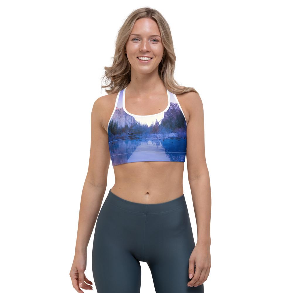 Yosemite Blue Valley Sports bra Giclee / White / XS Tracy McCrackin Photography - Tracy McCrackin Photography