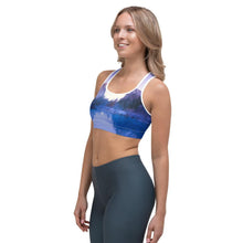 Load image into Gallery viewer, Yosemite Blue Valley Sports bra Giclee / White / XS Tracy McCrackin Photography - Tracy McCrackin Photography