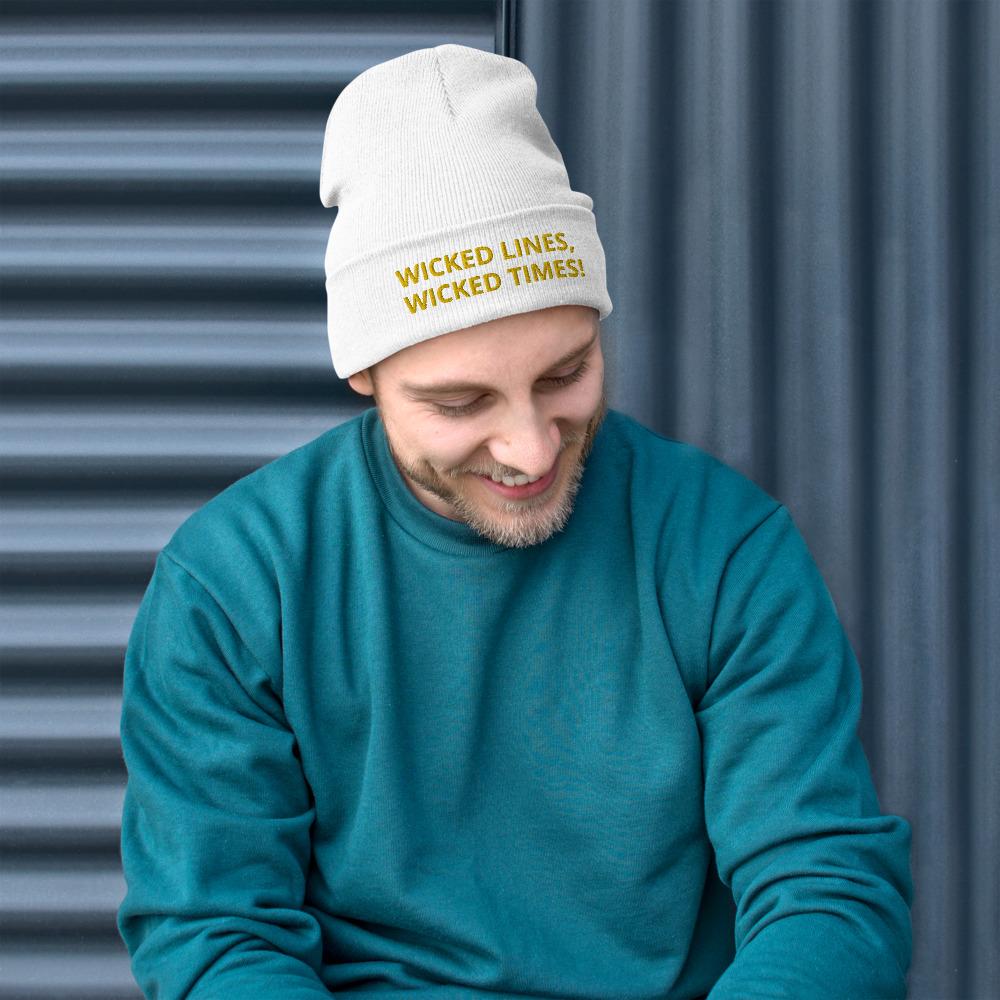 Wicked Times Rock Climbing Beanie Giclee / White Tracy McCrackin Photography Clothing - Tracy McCrackin Photography
