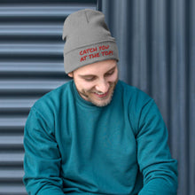 Load image into Gallery viewer, Catch You at the Top Humorous Embroidered Beanie Giclee / White Tracy McCrackin Photography - Tracy McCrackin Photography