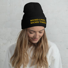 Load image into Gallery viewer, Wicked Times Rock Climbing Cuffed Beanie Giclee / White Tracy McCrackin Photography Clothing - Tracy McCrackin Photography