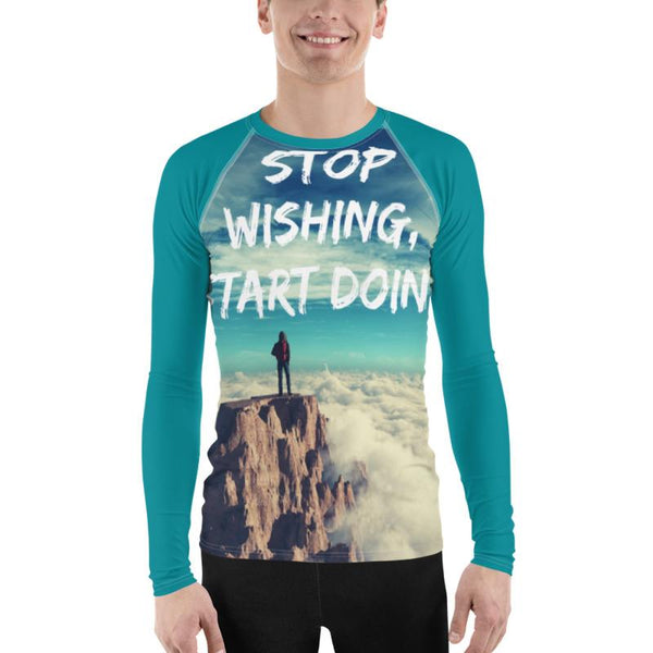 Stop Wishing Start Doing Men's Rash Guard XS Tracy McCrackin Photography Clothing - Tracy McCrackin Photography