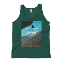 Load image into Gallery viewer, Happiness is a Habit Climbing Unisex Tank Top Giclee / Tri-Black / S Tracy McCrackin Photography - Tracy McCrackin Photography