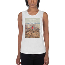 Load image into Gallery viewer, Quality Time Quality Climb LadiesÕ Muscle Tank Giclee / White / S Tracy McCrackin Photography - Tracy McCrackin Photography