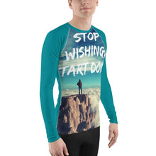 Load image into Gallery viewer, Stop Wishing Start Doing Men&#39;s Rash Guard XS Tracy McCrackin Photography Clothing - Tracy McCrackin Photography