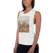 Load image into Gallery viewer, Quality Time Quality Climb LadiesÕ Muscle Tank Giclee / White / S Tracy McCrackin Photography - Tracy McCrackin Photography