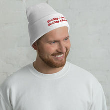 Load image into Gallery viewer, Quality Times, Quality Climbs Cuffed Beanie Giclee / White Tracy McCrackin Photography - Tracy McCrackin Photography
