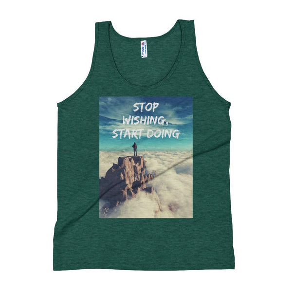 Stop Wishing Start Doing Unisex Tank Top Giclee / Tri-Black / S Tracy McCrackin Photography - Tracy McCrackin Photography