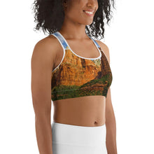 Load image into Gallery viewer, Red Rocks Sports bra Giclee / White / XS Tracy McCrackin Photography - Tracy McCrackin Photography