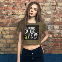 Load image into Gallery viewer, Welcome to the Show Women’s Crop Tee - New York City Giclee / Heather Olive / XS/SM Tracy McCrackin Photography - Tracy McCrackin Photography