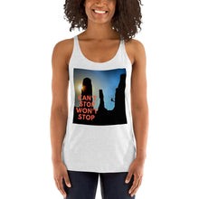 Load image into Gallery viewer, Can&#39;t Stop Wont Stop Women&#39;s Racerback Tank Giclee / Vintage Black / XS Tracy McCrackin Photography - Tracy McCrackin Photography