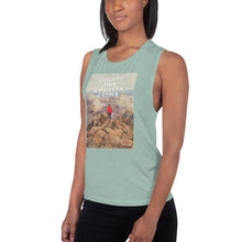 Load image into Gallery viewer, Quality Time Quality Climb LadiesÕ Muscle Tank Giclee / White / S Tracy McCrackin Photography - Tracy McCrackin Photography