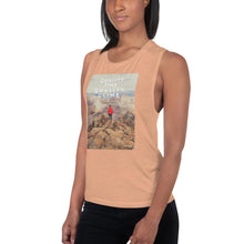 Load image into Gallery viewer, Quality Time Quality Climb LadiesÕ Muscle Tank Giclee / White / S Tracy McCrackin Photography - Tracy McCrackin Photography