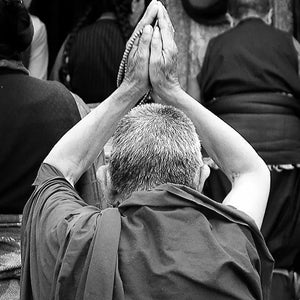 Divine Reverence: A Praying Monk in Tibet Giclee / Colored / 8 x 10 Tracy McCrackin Photography wall art - Tracy McCrackin Photography
