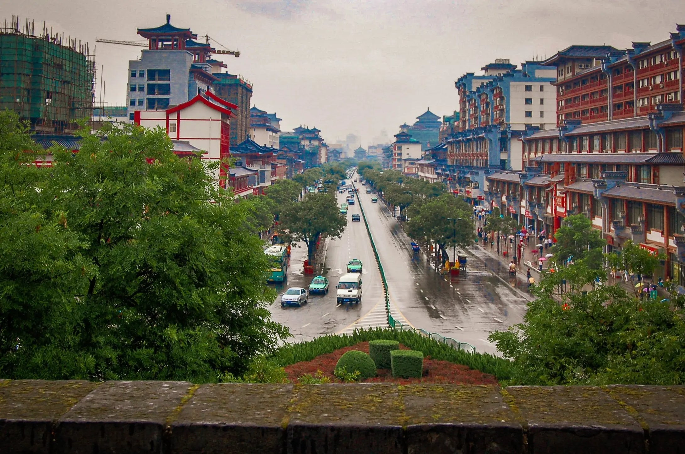 Rainy Reflections: Downtown Beijing Giclee / Colored / 5 x 7 Tracy McCrackin Photography Wall art - Tracy McCrackin Photography