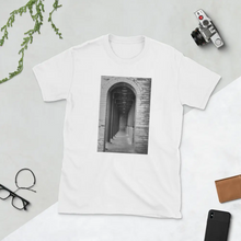 Load image into Gallery viewer, Architectural BW Short-Sleeve T-Shirt Giclee / White / S Printful Clothing - Tracy McCrackin Photography