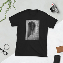 Load image into Gallery viewer, Architectural BW Short-Sleeve T-Shirt Giclee / White / S Printful Clothing - Tracy McCrackin Photography