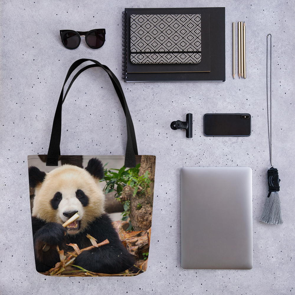 Hungry Panda Tote bag Giclee / Black Printful Bags - Tracy McCrackin Photography
