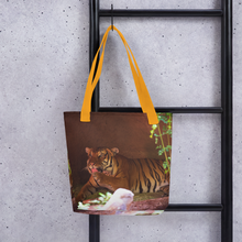Load image into Gallery viewer, Lion Tote bag Giclee / Black Printful Bags - Tracy McCrackin Photography