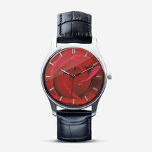 Load image into Gallery viewer, Red Rose Quartz Watch (Black) Sliver / 31 mm Printy6 Watch - Tracy McCrackin Photography