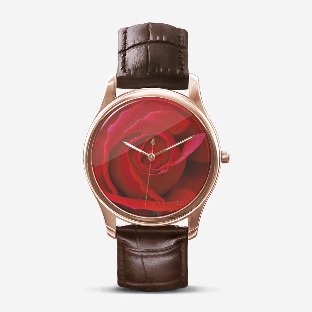 Red Rose Quartz Watch (Brown) Golden / 31 mm Printy6 Watch - Tracy McCrackin Photography