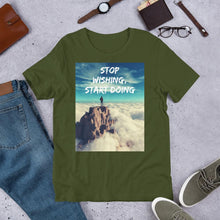 Load image into Gallery viewer, Stop Wishing, Start Doing Soft Blend Unisex T-Shirt Giclee / Black / XS Tracy McCrackin Photography - Tracy McCrackin Photography