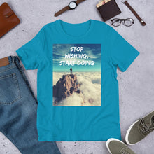 Load image into Gallery viewer, Stop Wishing, Start Doing Soft Blend Unisex T-Shirt Giclee / Black / XS Tracy McCrackin Photography - Tracy McCrackin Photography