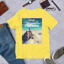 Load image into Gallery viewer, Stop Wishing, Start Doing Soft Blend Unisex T-Shirt Giclee / Black / XS Tracy McCrackin Photography - Tracy McCrackin Photography