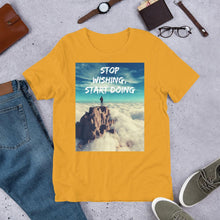 Load image into Gallery viewer, Stop Wishing, Start Doing Soft Blend Unisex T-Shirt Giclee / Black / XS Tracy McCrackin Photography - Tracy McCrackin Photography
