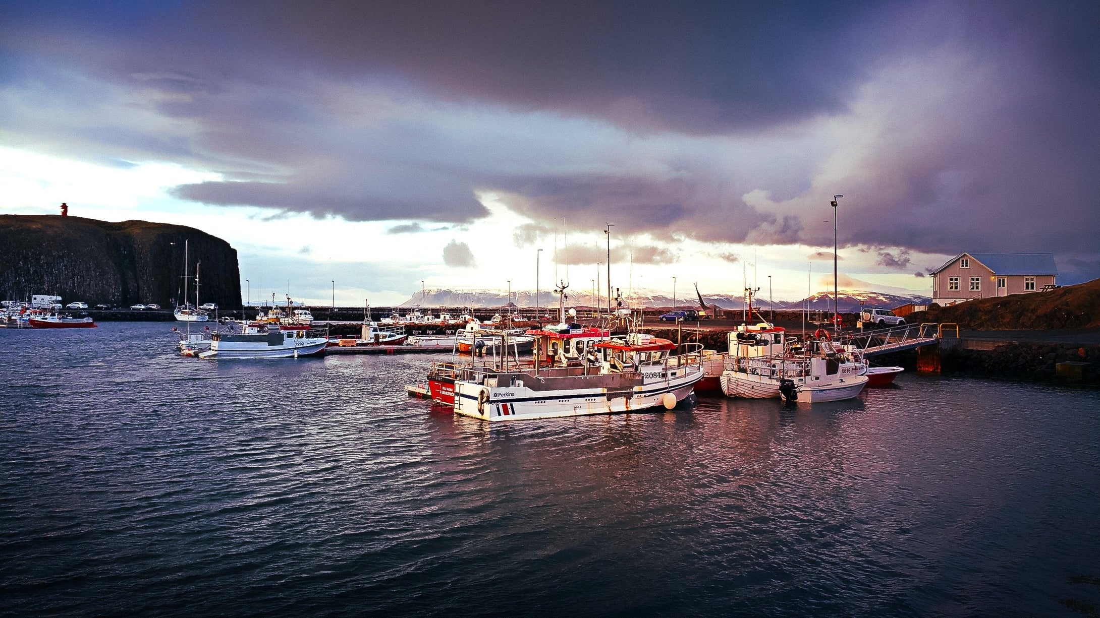 harbor-boats-in-iceland-during-sunset-with-lighthouse Giclee / Colored / 5 x 7 Tracy McCrackin Photography - Tracy McCrackin Photography