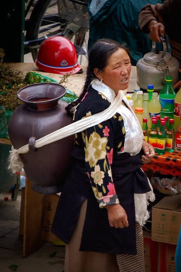 གསེར་ཉིད་གནང་དུ། (Ser Nyi Nang Du): Carriers of Tradition Giclee / Colored / 5 x 7 Tracy McCrackin Photography Wall art - Tracy McCrackin Photography