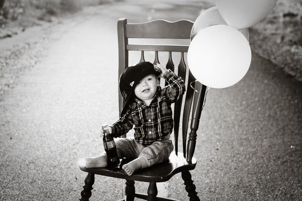 birthday-boy-on-a-red-chair Giclee / Colored / 5 x 7 Tracy McCrackin Photography - Tracy McCrackin Photography