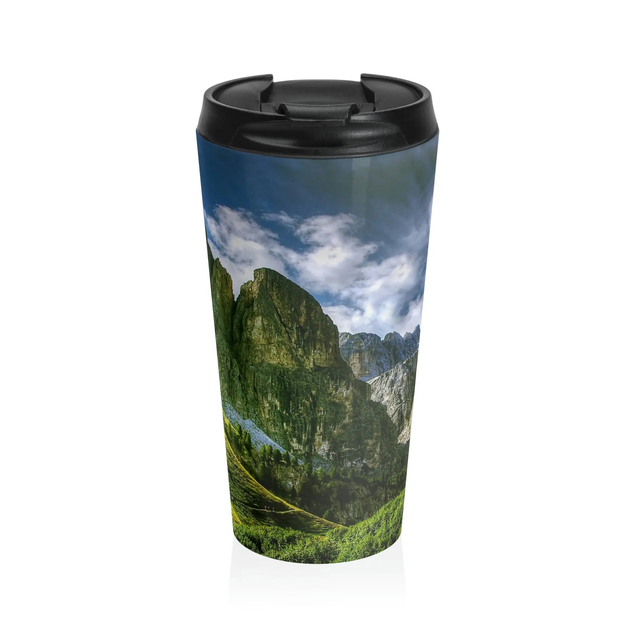 Beautiful Mountains Stainless Steel Travel Mug 15oz Printify Mug - Tracy McCrackin Photography