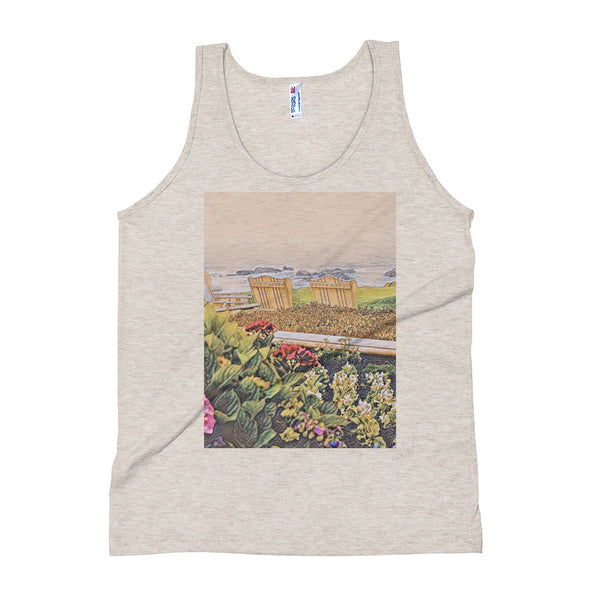 Peaceful Escape Unisex Tank Top - Carmel, California Giclee / Tri-Oatmeal / XS Tracy McCrackin Photography - Tracy McCrackin Photography