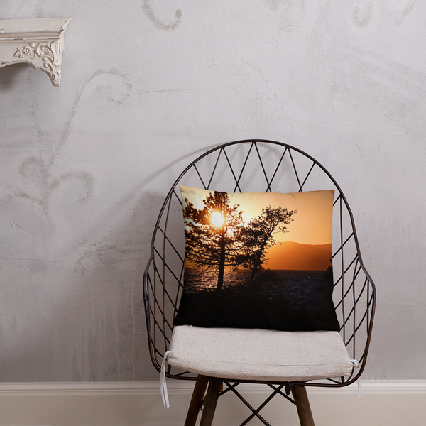 Lake Tahoe Sunset Pillows Giclee / 18×18 Printful Home Decor - Tracy McCrackin Photography