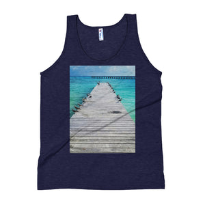 Beach Pier Unisex Tank Top Giclee / Tri-Indigo / XS Tracy McCrackin Photography - Tracy McCrackin Photography