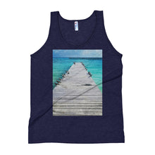 Load image into Gallery viewer, Beach Pier Unisex Tank Top Giclee / Tri-Indigo / XS Tracy McCrackin Photography - Tracy McCrackin Photography