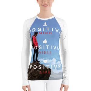 Positive Vibes Women's Rash Guard XS Tracy McCrackin Photography Clothing - Tracy McCrackin Photography